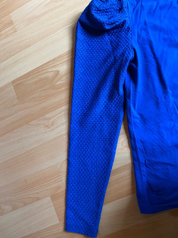 Pull bleu marine manche bouffante - photo numéro 3