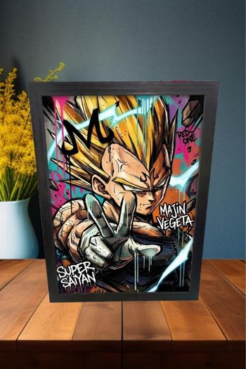 Cadre dragon ball z street art végéta Majin 