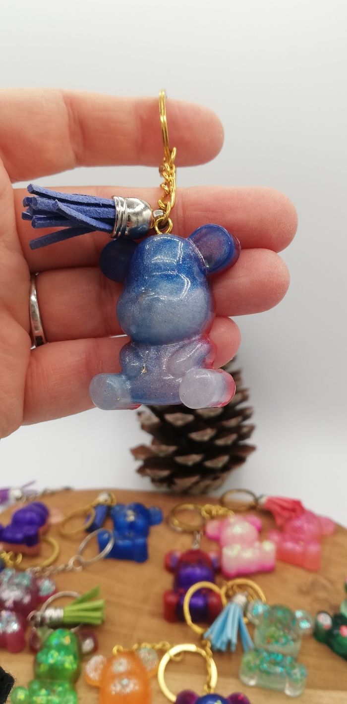 Porte-clef ourson résine 42 mm - photo numéro 4