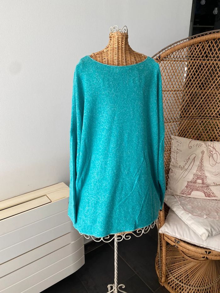 Pull manche longue turquoise Mademoiselle en baskets Ineo Couture taille M/L - photo numéro 9
