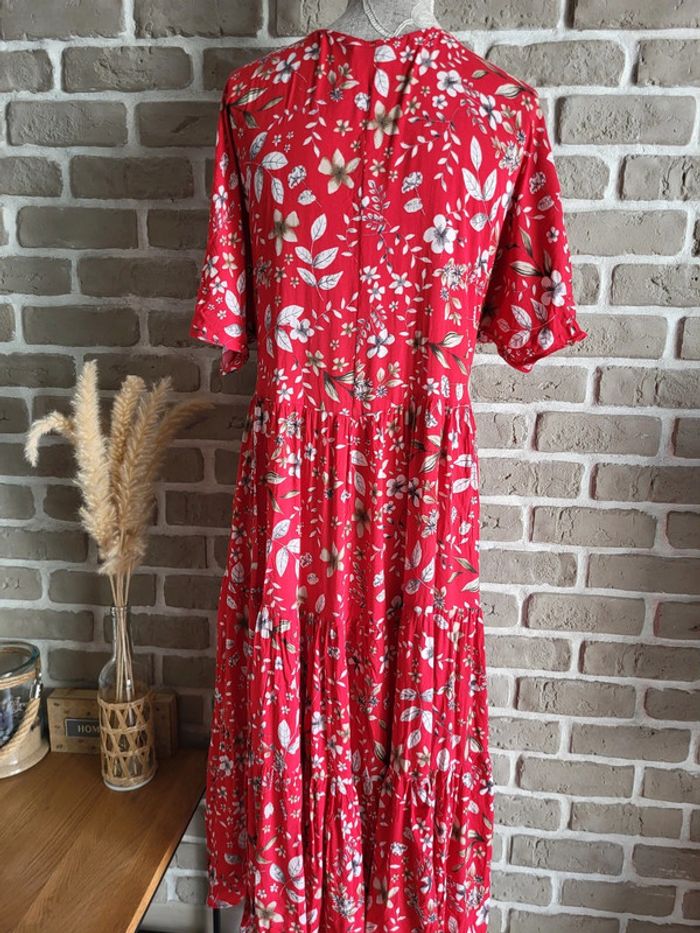 Belle robe Zara rouge à imprimé fleuri - Bohème Romantique - photo numéro 10