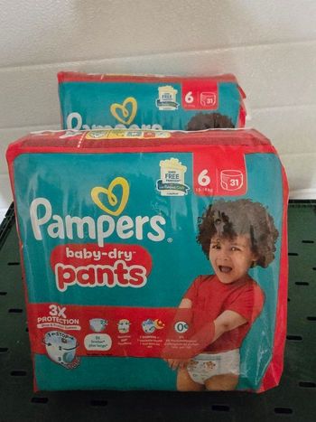 Pampers Pants T6 2x31 soit 62 couches 