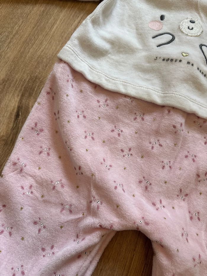 Lot 2 pyjamas velours 6 mois Mots d’enfants - photo numéro 7