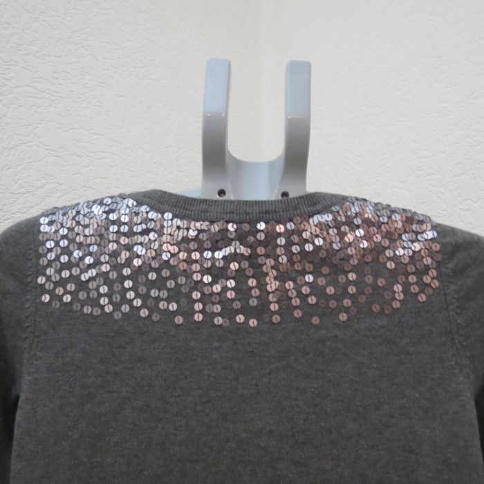 ✨ Gilet Esprit gris avec sequins – Taille S ✨ - photo numéro 7