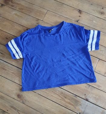 Tee-shirt court bleu électrique H&M Divided S