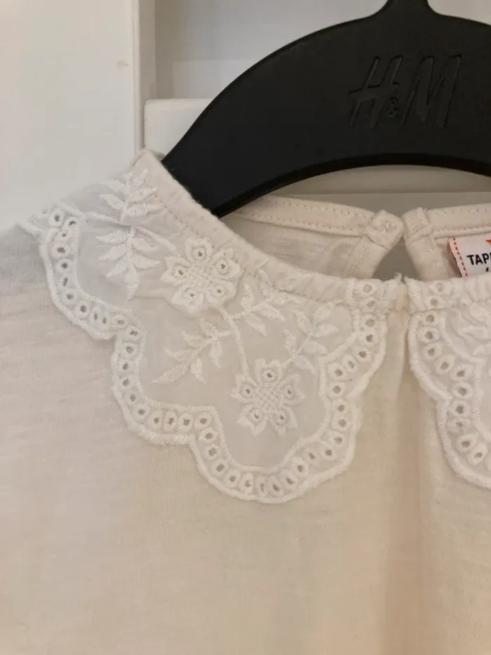 6 ans - Ensemble 3 pièces assorties - 1 robe 1 t-shirt blanc et collant blanc neuf - photo numéro 3