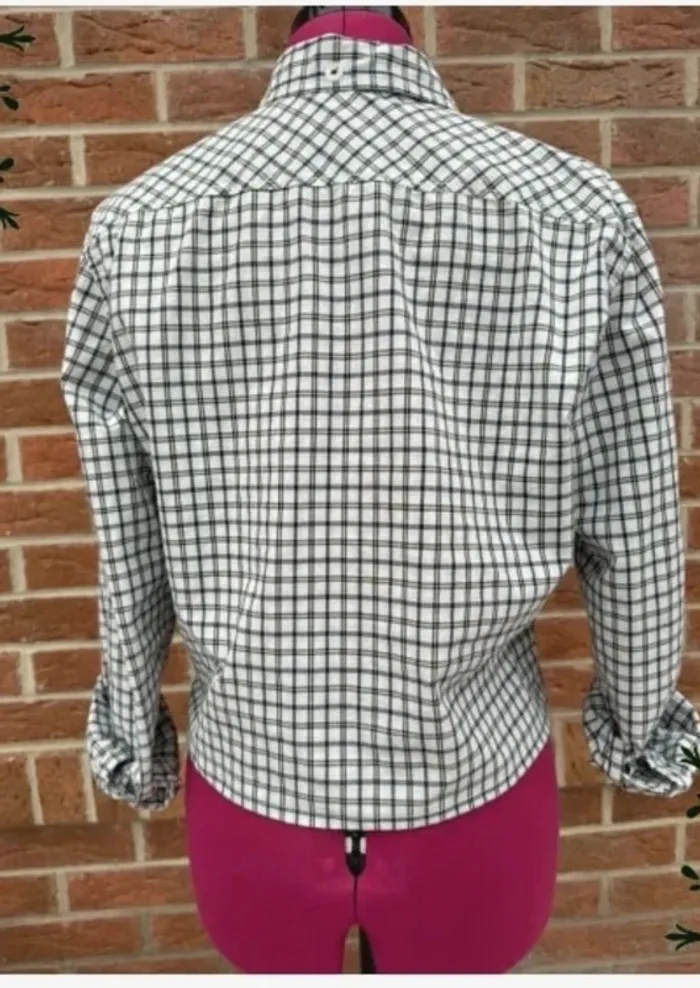Chemise crop top à carreaux modèle unique bonobo taille M - photo numéro 2