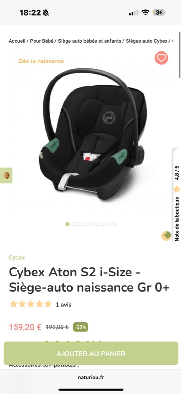 Cybex Aton S2 i-Size - Siège-auto naissance Gr O+