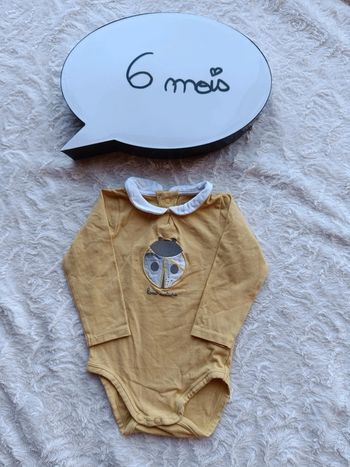 Body manches longues col claudine Fille 6 mois Love nature coccinelle Obaïbi