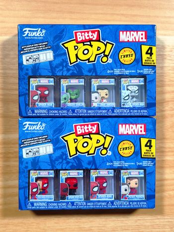 Lot de 2 Boîtes Funko Bitty Pop! Marvel - 8 Micro-Figurines (Dont 2 Chase)