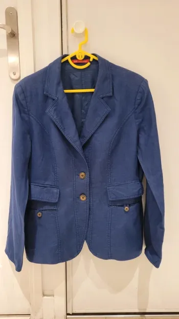 Blazer bleu 100% lin