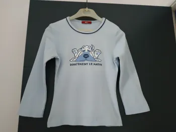 T-shirt motif chien recto/verso