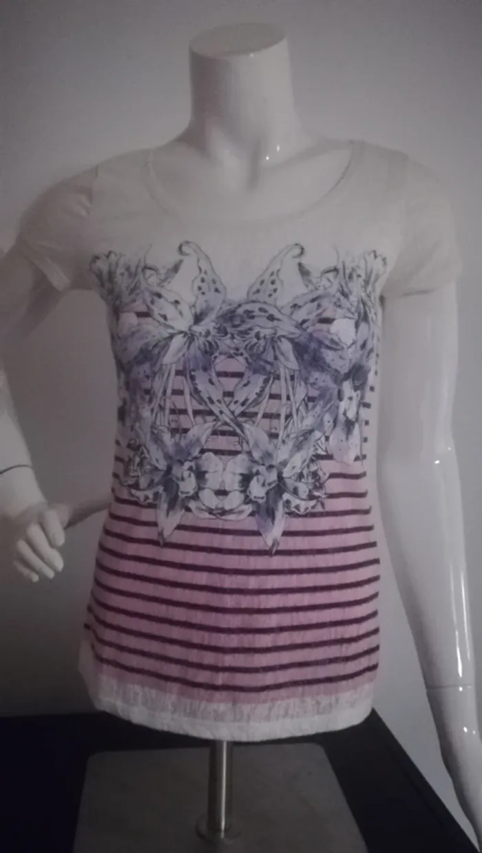 Tee shirt ajouré camaïeu