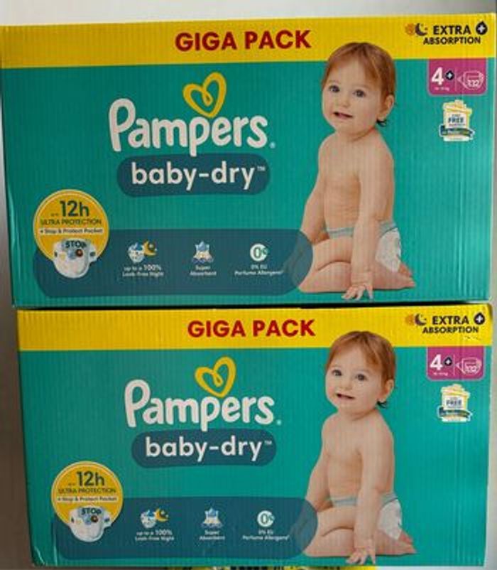 264 couches Pampers baby dry taille 4+