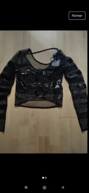 Haut croq top Bershka 34 sequins soirée fête