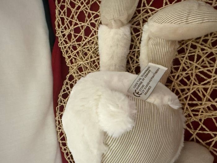 PELUCHE DOUDOU MOUTON COCKTAIL SCANDINAVE BLANC RAYE BEIGE - photo numéro 4