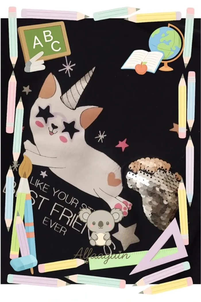 Pull Kiabi chat licorne sequins 10ans - photo numéro 2