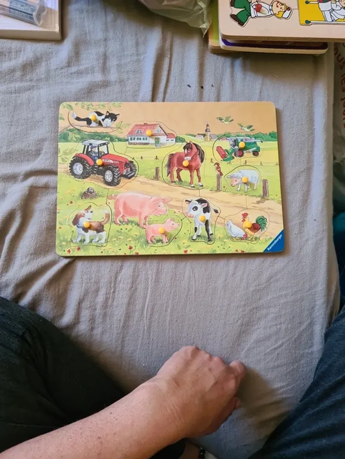 Puzzle bois encastré la ferme