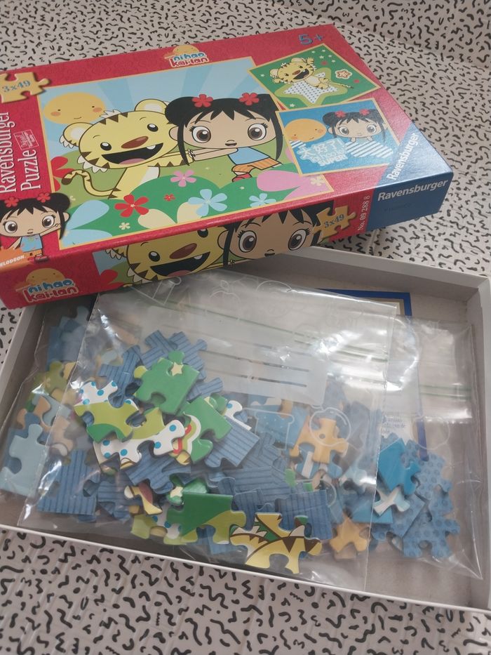 puzzle ravensburger enfant 3x49 pieces ni hao kai lan complet - photo numéro 7