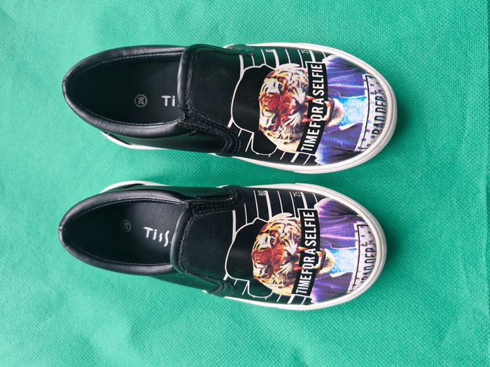 Espadrilles Basket plate 26 Tissaia Noir blanc tigre multicolore Time for a selfie