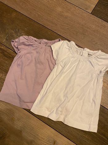 2 petits t-shirt Lila et blanc 3 mois Kitchoun