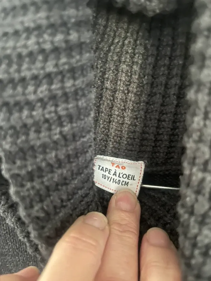 Pull gris foncé - garçon - 10 ans - tape à l’œil - photo numéro 3