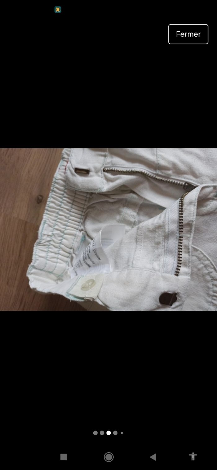 Pantalon blanc en lin et coton esprit 6 ans - photo numéro 4