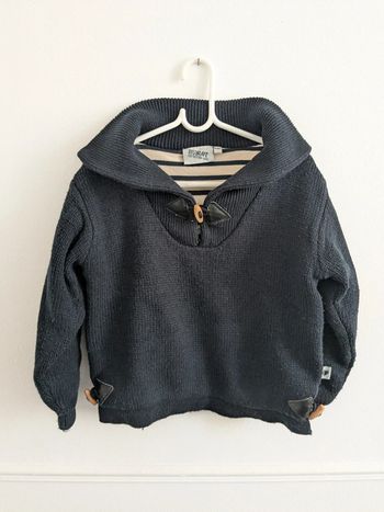 Pull hublot 8 ans bleu marine