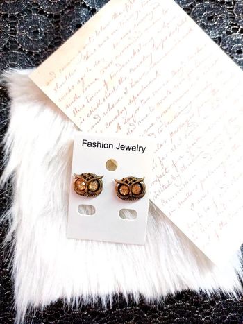 boucles d'oreilles puces hibou doré