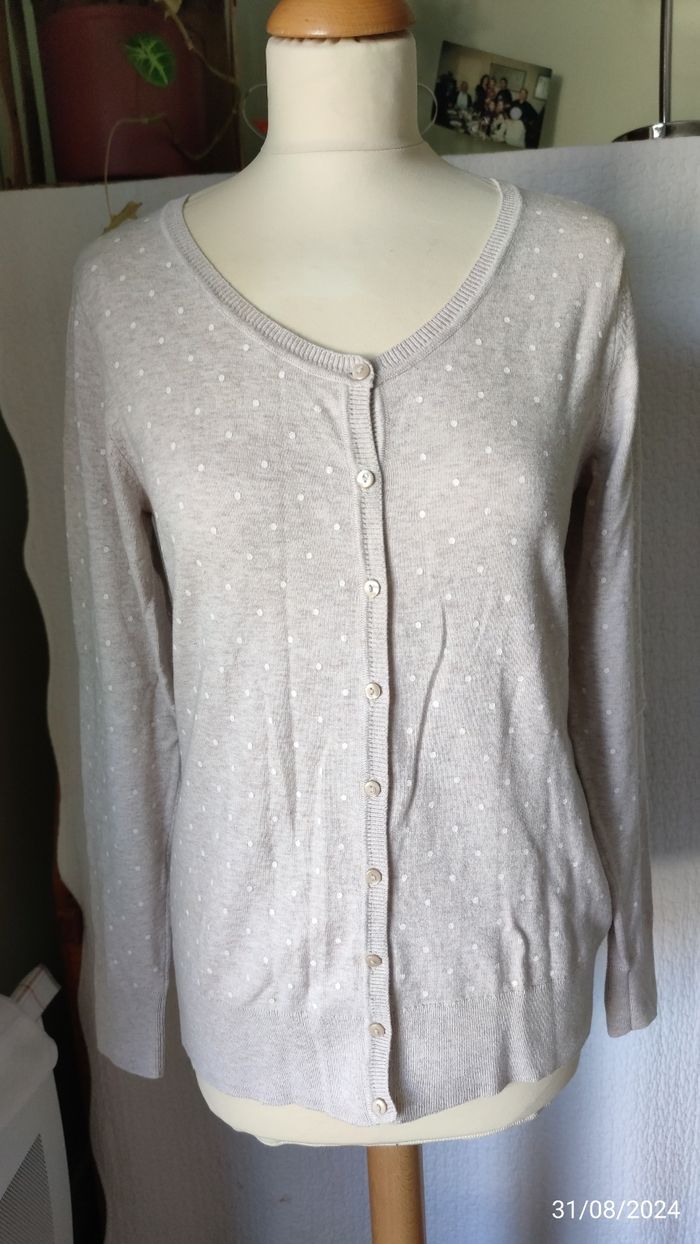 Cardigan beige manches longues - photo numéro 2