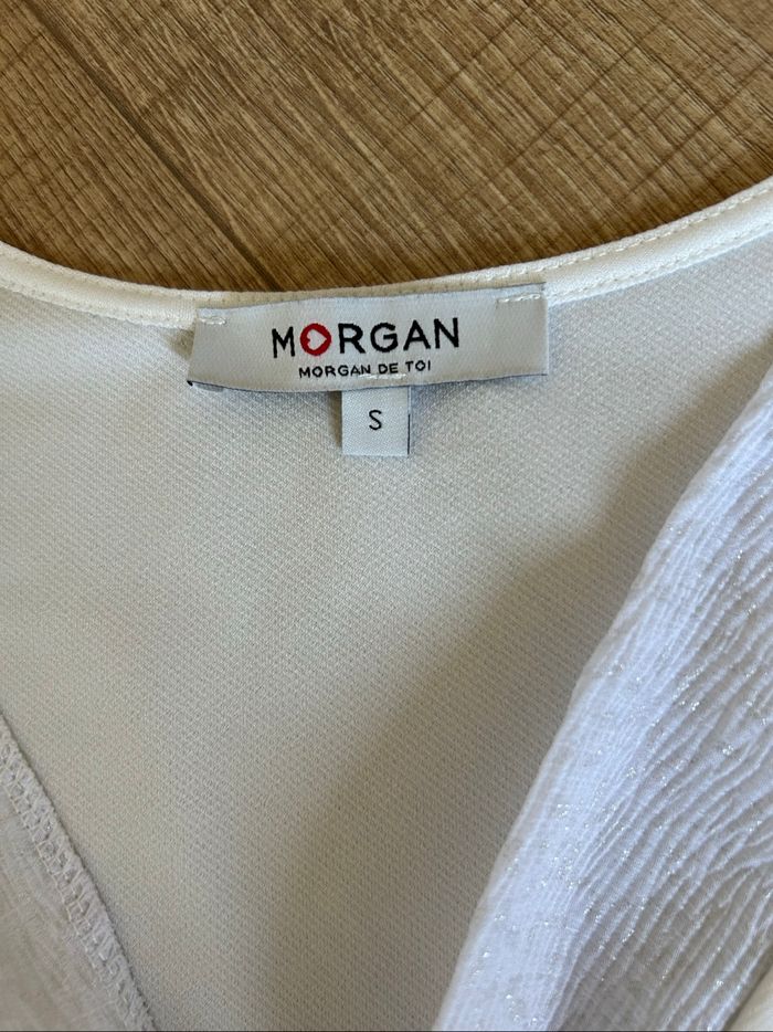 Blouse blanche à manches longues Morgan taille S comme neuve - photo numéro 10