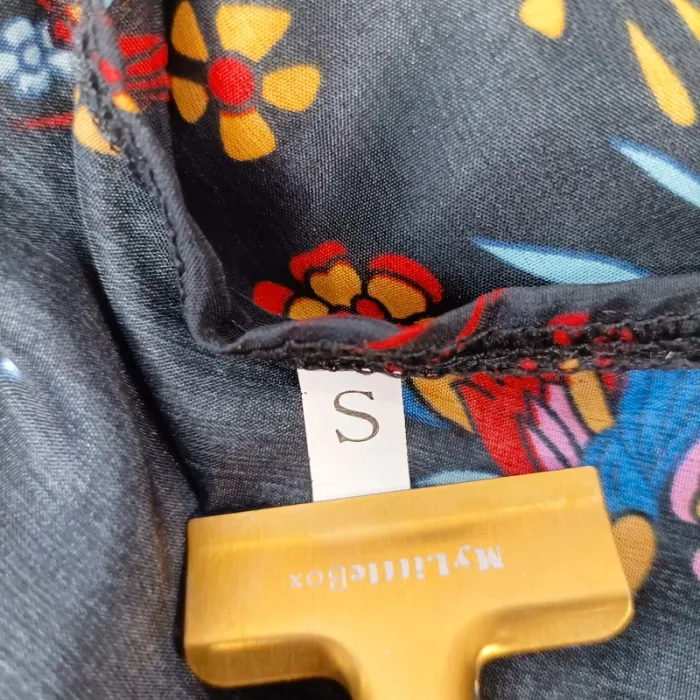 Robe longue bohème grise à fleurs multicolores taille S style ethnique été fluide A1334 - photo numéro 11