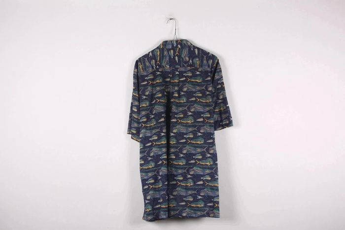 Superbe chemisette vintage 90-2000s en coton motif poissons (#240300) - photo numéro 4