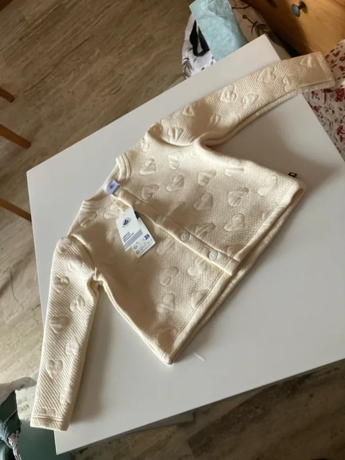 Cardigan à cœur, petit bateau, 3 ans - photo numéro 3