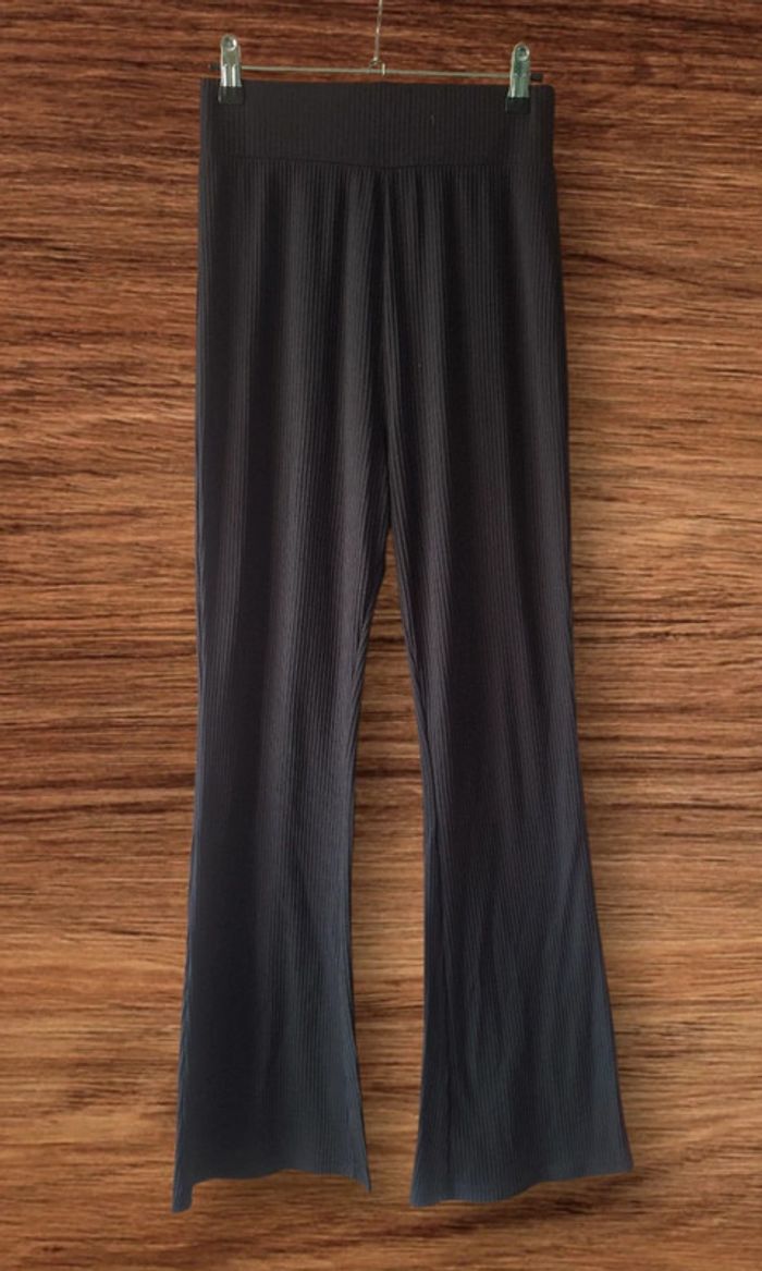 Legging noir côtelé