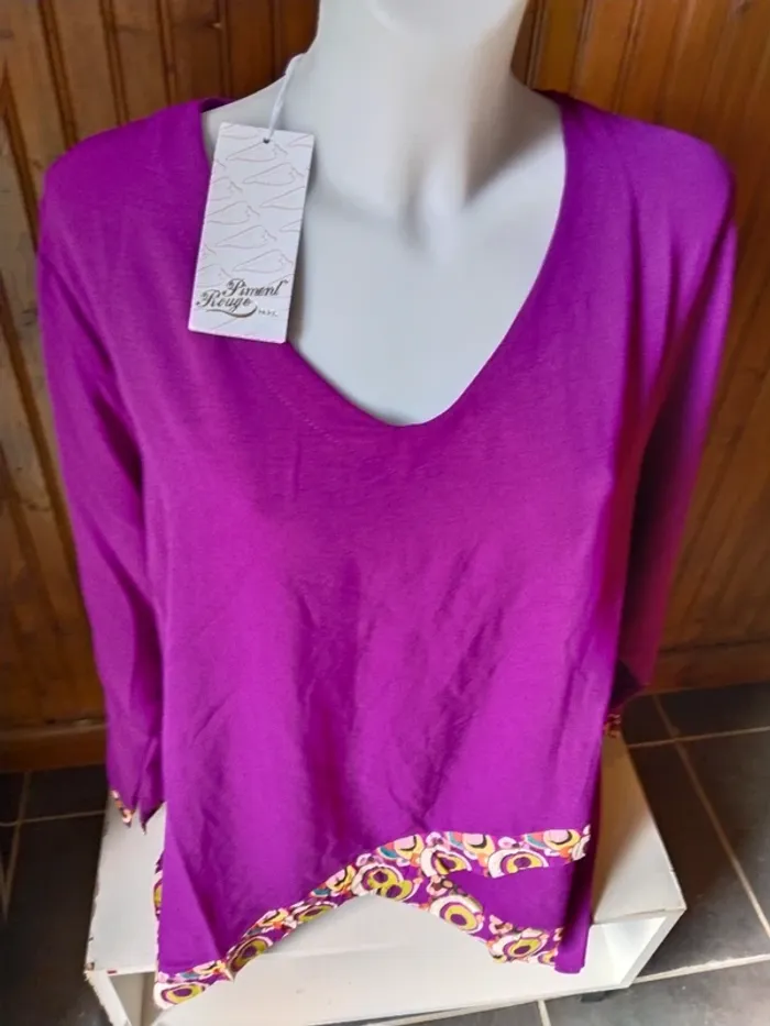 Sublime tunique blouse femme marque Piment rouge taille 48/50 - photo numéro 4