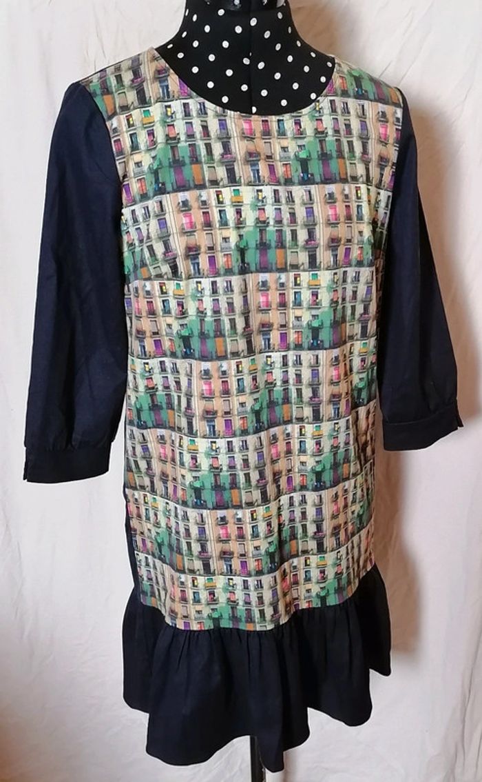 Robe Pop Art à motif multicolore bleu marine taille 36 Nafnaf - photo numéro 8