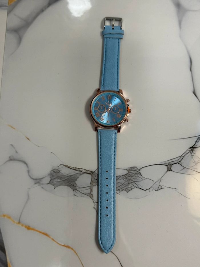 Montre Bleu Turquoise « Geneva » Mixte