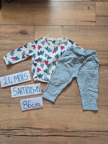 Ensemble bébé 24 mois – Pull Tape à l’œil & Jogging Vertbaudet
