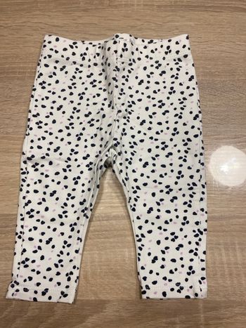 Leeging blanc à pois 6 mois fille 