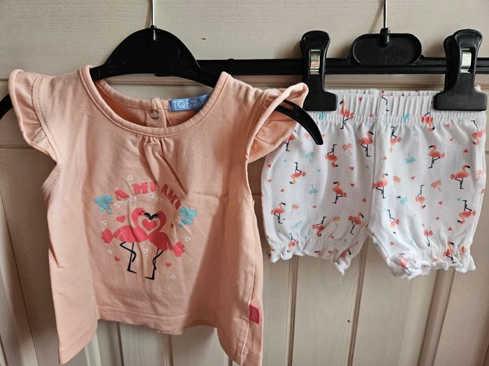 Ensemble Bébé Fille T.1 Mois (Flamant Rose) - TQF Baby Collect