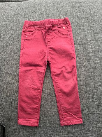 Pantalon rose bordeaux bébé fille Obaïbi 23mois 86cm