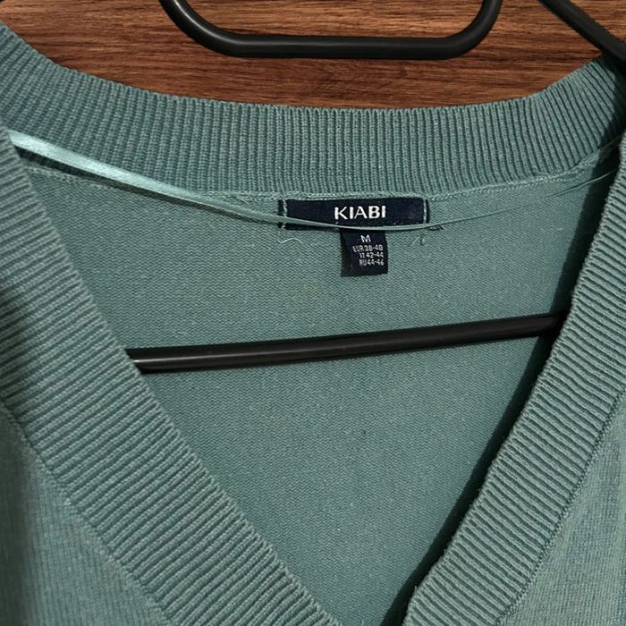 Pull col V, vert, Kiabi - 38/M - photo numéro 2