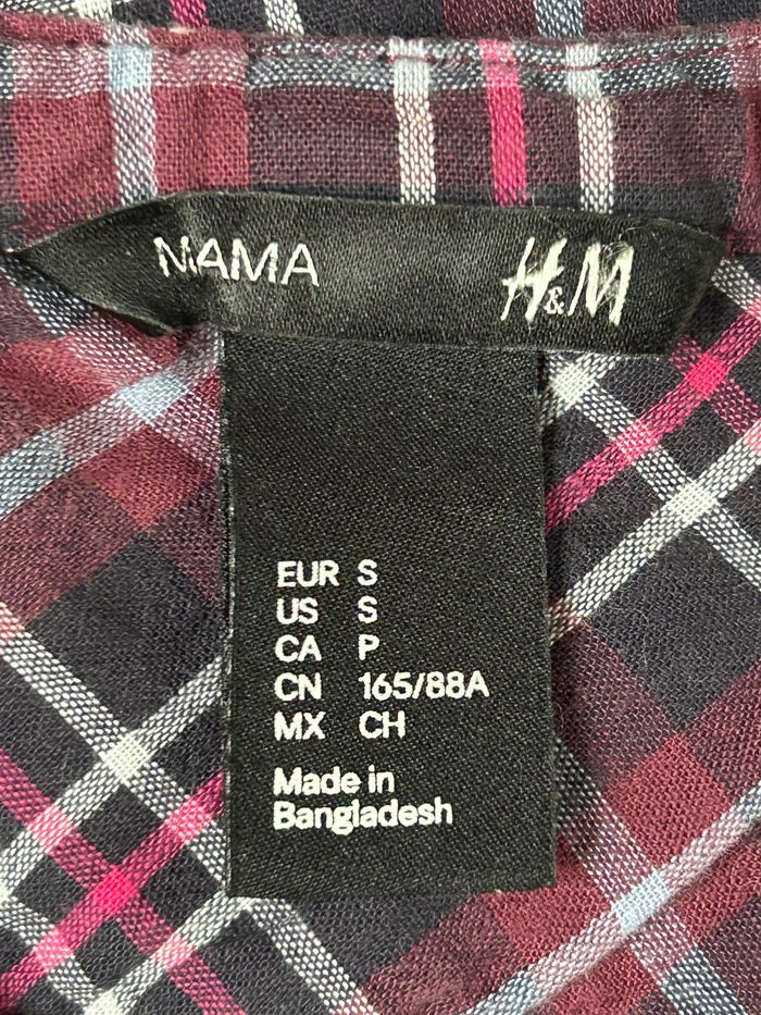 Chemisier à carreaux de grossesse H&M Mama - Taille S - photo numéro 5