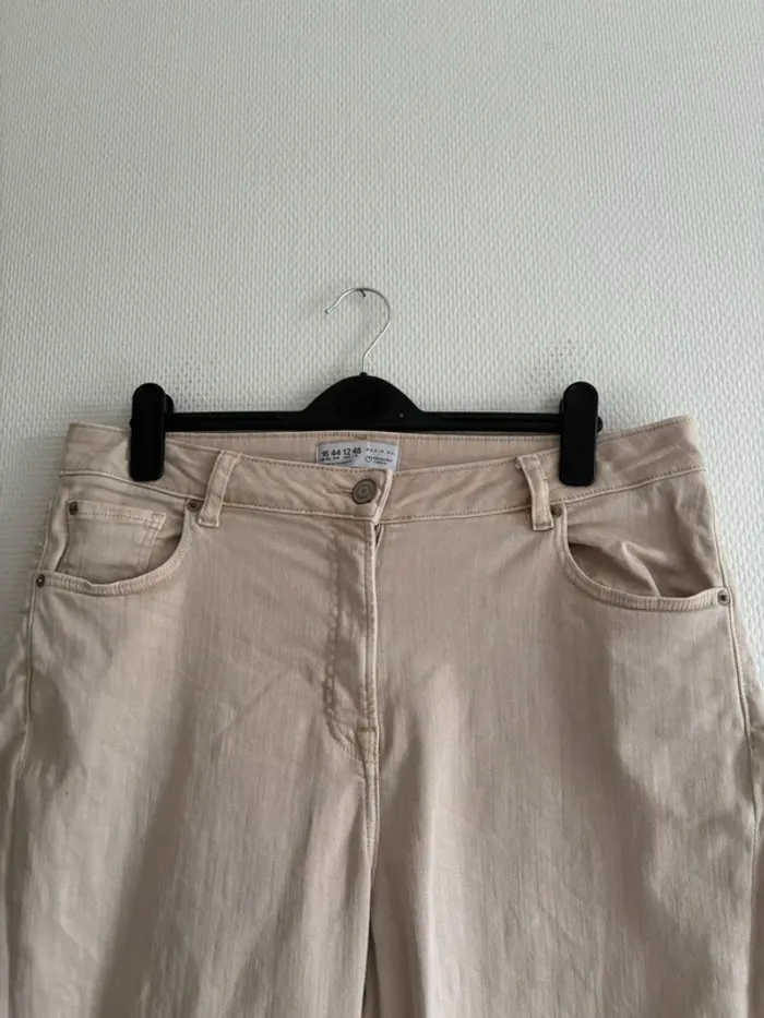 Jean wide leg beige - t44 - photo numéro 2