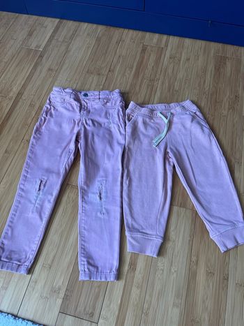 Lot 2 pantalons rose fille