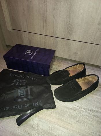 mocassin noir en cuir emilio frateli  pointure 42