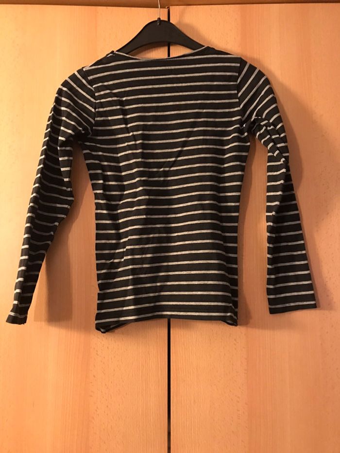 Sweatshirt ligné noir et gris - photo numéro 2