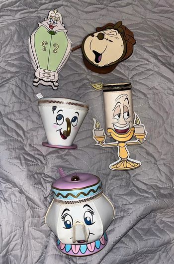Lot de 5 porte monnaie La belle et la bête Disney