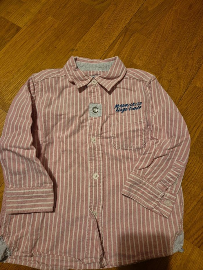 Chemise rose rayures taille 4 ans - photo numéro 2